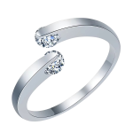 PRSTEN DOUBLE CIRCON SILVER