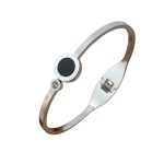 NARUKVICA BLACK ROUND SILVER